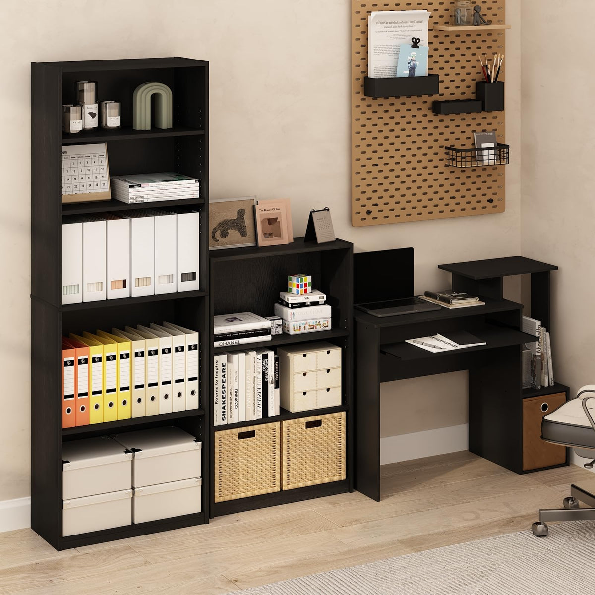 Furinno Econ Multipurpose Home Office Computer Writing Desk, Black/Brown